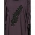 Party wear kaftan with patch work- purple and Black